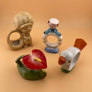 Vintage Collectable Porcelain/Bone China Napkin Rings from the 1960s-1970s